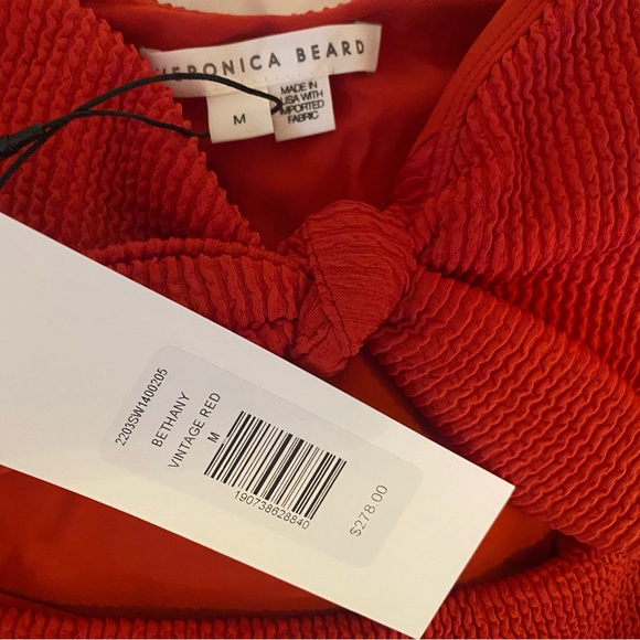 NWT VERONICA BEARD “Bethany” Red Swimsuit - Size Medium - Picture 6 of 6